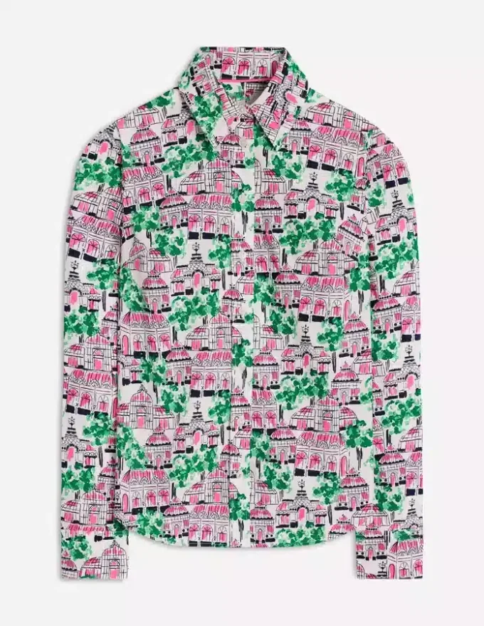Sienna Cotton Shirt Ivory, Botanical Greenhouse Sienna Cotton Shirt Ivory, Botanical Greenhouse