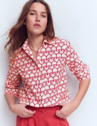 Sienna Cotton Shirt Ivory, Heart Link