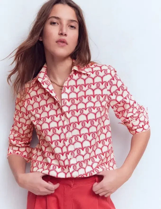 Sienna Cotton Shirt Ivory, Heart Link Sienna Cotton Shirt Ivory, Heart Link