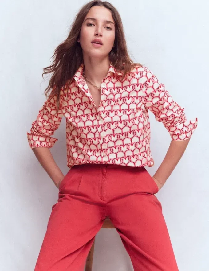Sienna Cotton Shirt Ivory, Heart Link Sienna Cotton Shirt Ivory, Heart Link