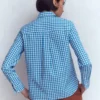 Sienna Cotton Shirt Kingfisher Blue Gingham Sienna Cotton Shirt Kingfisher Blue Gingham