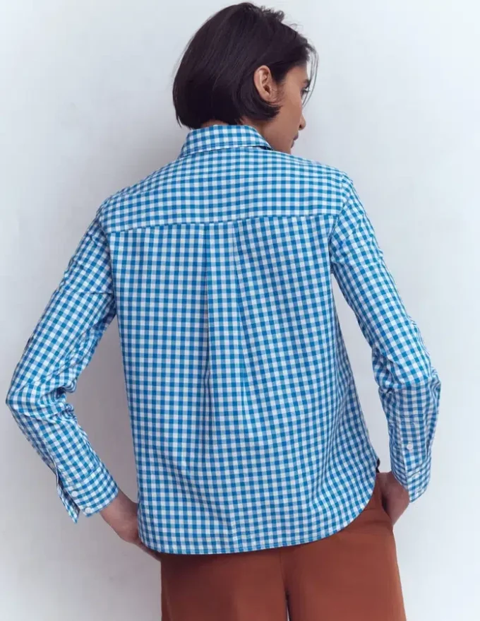 Sienna Cotton Shirt Kingfisher Blue Gingham Sienna Cotton Shirt Kingfisher Blue Gingham