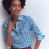 Sienna Cotton Shirt Kingfisher Blue Gingham Sienna Cotton Shirt Kingfisher Blue Gingham