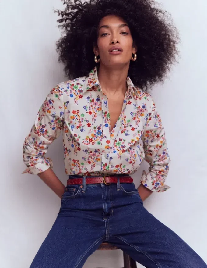 Sienna Cotton Shirt Multi, Blossom Clusters Sienna Cotton Shirt Multi, Blossom Clusters