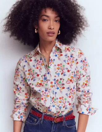 Sienna Cotton Shirt Multi, Blossom Clusters