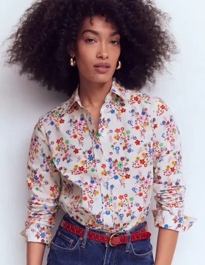 Sienna Cotton Shirt Multi, Blossom Clusters Sienna Cotton Shirt Multi, Blossom Clusters