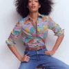 Sienna Cotton Shirt Multi, Enchanted Dreamscape