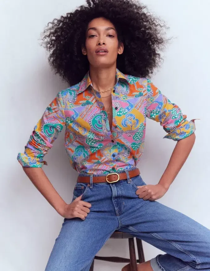 Sienna Cotton Shirt Multi, Enchanted Dreamscape