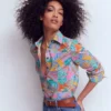 Sienna Cotton Shirt Multi, Enchanted Dreamscape