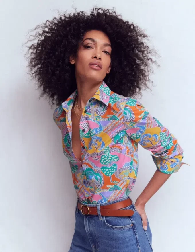 Sienna Cotton Shirt Multi, Enchanted Dreamscape