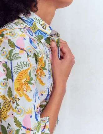 Sienna Cotton Shirt Multi, Tropical Safari