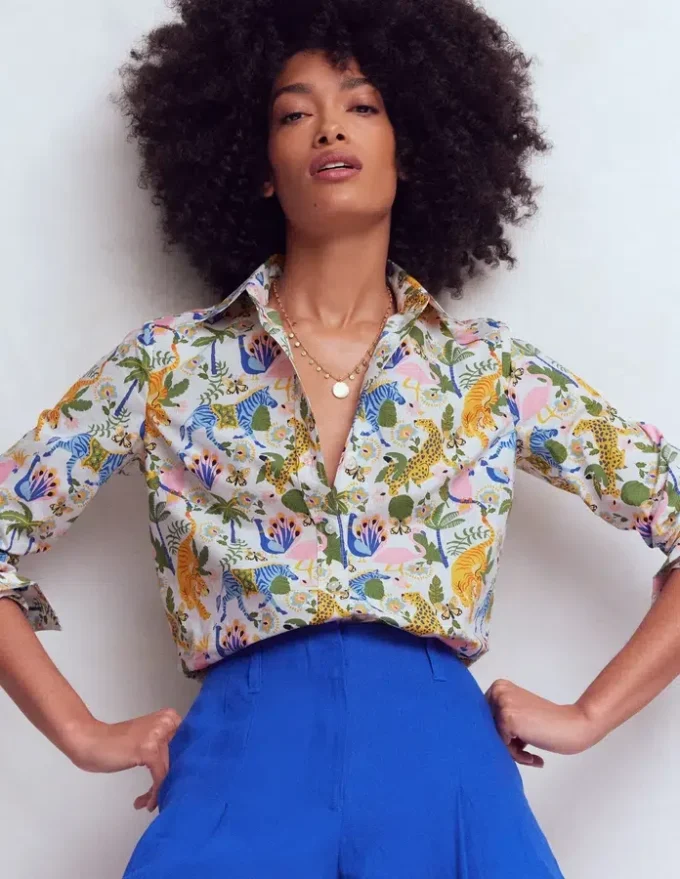 Sienna Cotton Shirt Multi, Tropical Safari Sienna Cotton Shirt Multi, Tropical Safari