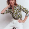 Sienna Cotton Shirt Olive, Shadow Blossom Sienna Cotton Shirt Olive, Shadow Blossom