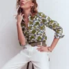 Sienna Cotton Shirt Olive, Shadow Blossom Sienna Cotton Shirt Olive, Shadow Blossom