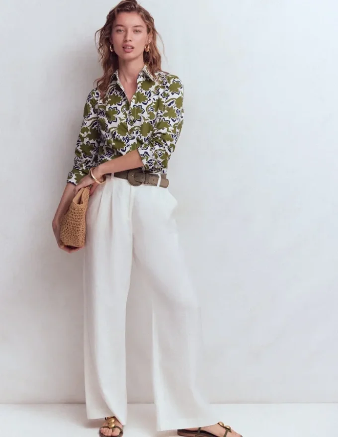 Sienna Cotton Shirt Olive, Shadow Blossom Sienna Cotton Shirt Olive, Shadow Blossom