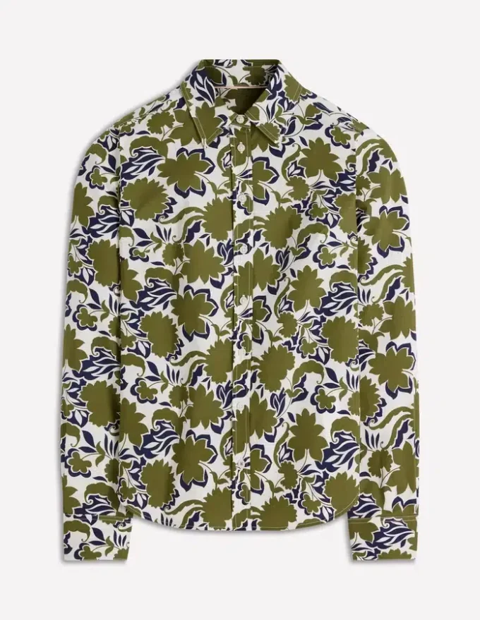Sienna Cotton Shirt Olive, Shadow Blossom Sienna Cotton Shirt Olive, Shadow Blossom