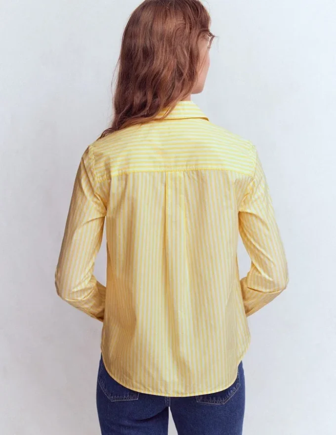 Sienna Cotton Shirt Yellow Fine Stripe Sienna Cotton Shirt Yellow Fine Stripe