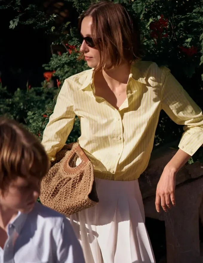 Sienna Cotton Shirt Yellow Fine Stripe Sienna Cotton Shirt Yellow Fine Stripe