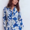 Sienna Linen Shirt Blue, Botanical Flourish Sienna Linen Shirt Blue, Botanical Flourish