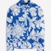 Sienna Linen Shirt Blue, Botanical Flourish Sienna Linen Shirt Blue, Botanical Flourish