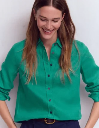 Sienna Linen Shirt Deep Teal