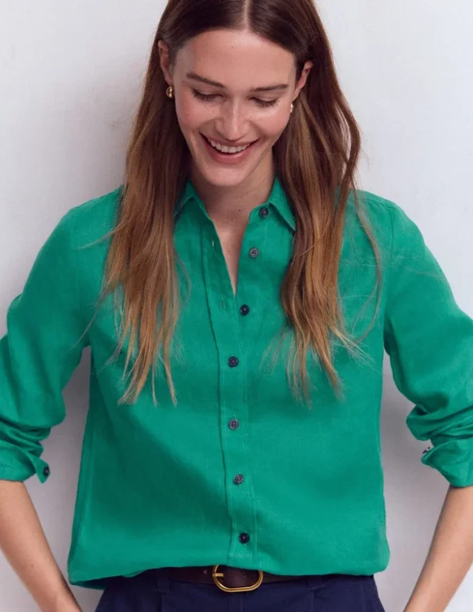 Sienna Linen Shirt Deep Teal Sienna Linen Shirt Deep Teal