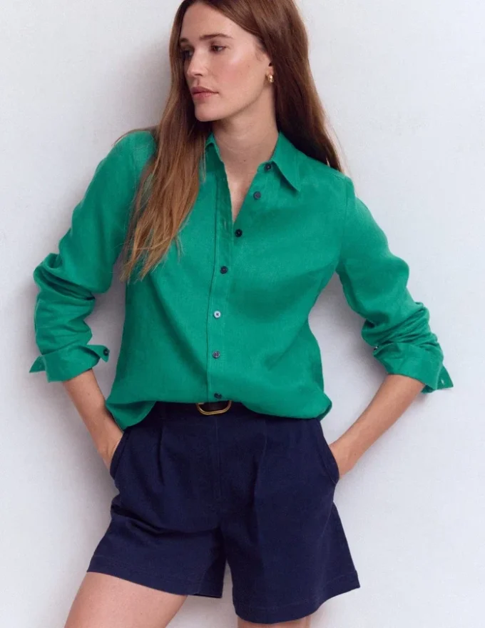 Sienna Linen Shirt Deep Teal Sienna Linen Shirt Deep Teal