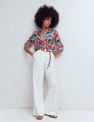 Sienna Linen Shirt Multi, Enchanted Paisley