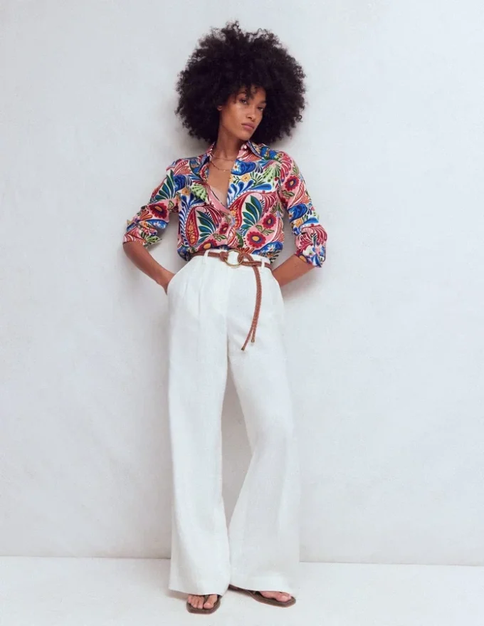 Sienna Linen Shirt Multi, Enchanted Paisley Sienna Linen Shirt Multi, Enchanted Paisley