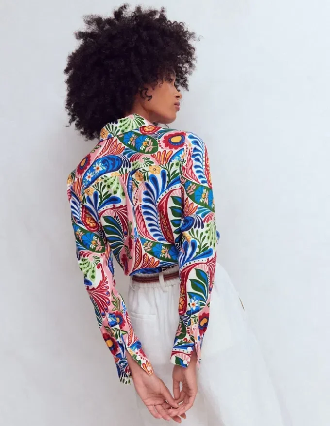 Sienna Linen Shirt Multi, Enchanted Paisley Sienna Linen Shirt Multi, Enchanted Paisley