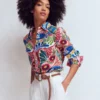 Sienna Linen Shirt Multi, Enchanted Paisley Sienna Linen Shirt Multi, Enchanted Paisley