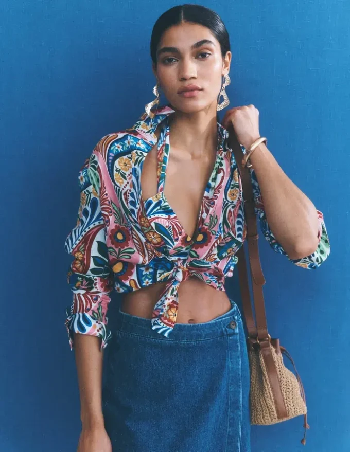 Sienna Linen Shirt Multi, Enchanted Paisley Sienna Linen Shirt Multi, Enchanted Paisley