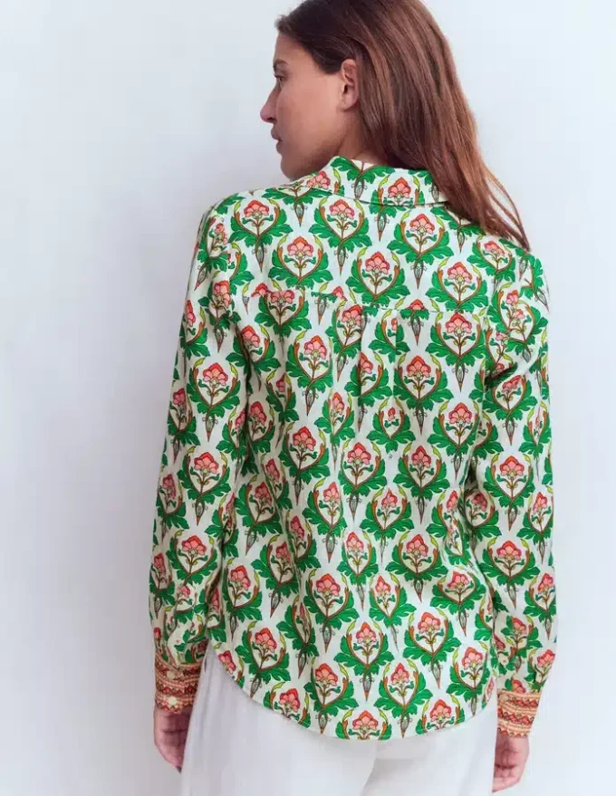 Sienna Linen Shirt Multi, Ornamental Stamp Sienna Linen Shirt Multi, Ornamental Stamp