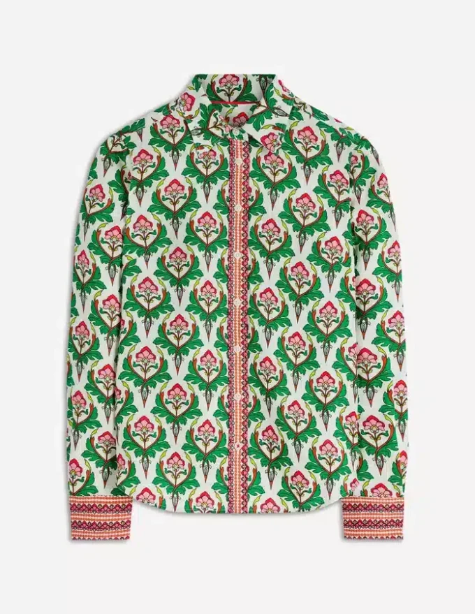Sienna Linen Shirt Multi, Ornamental Stamp Sienna Linen Shirt Multi, Ornamental Stamp