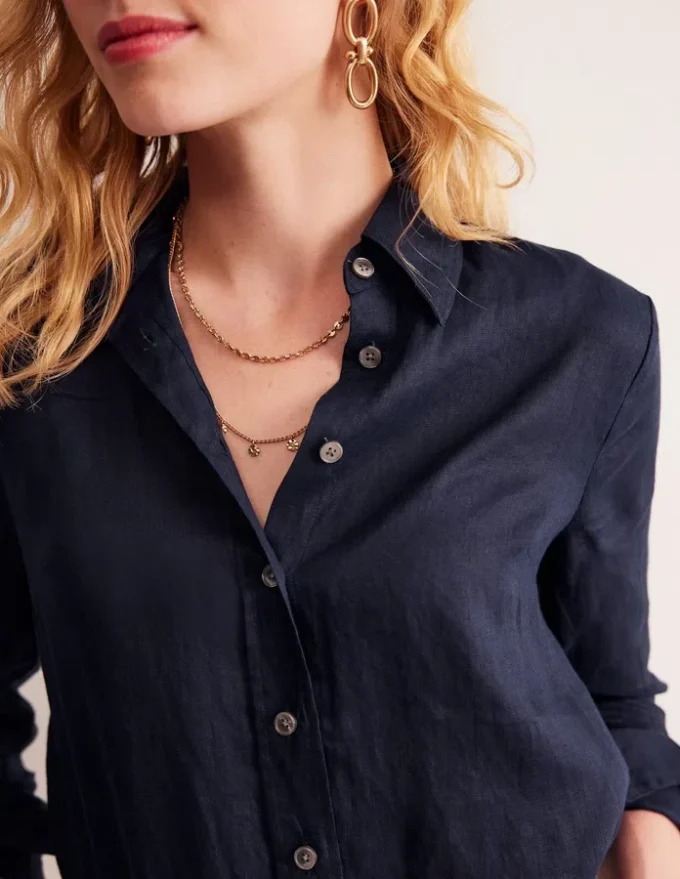 Sienna Linen Shirt Navy Sienna Linen Shirt Navy