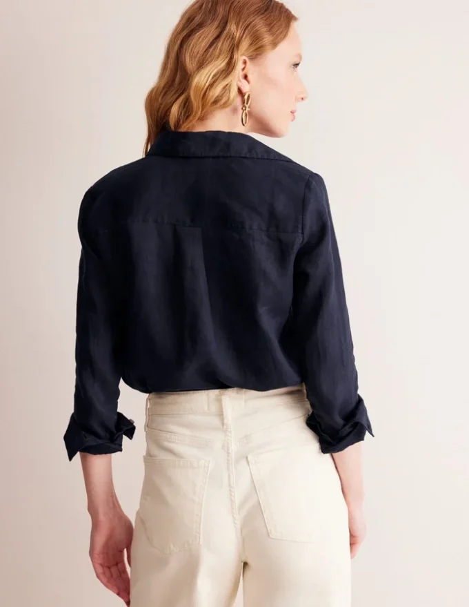 Sienna Linen Shirt Navy Sienna Linen Shirt Navy