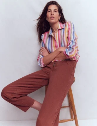 Sienna Linen Shirt Pink, Green, Purple Multi