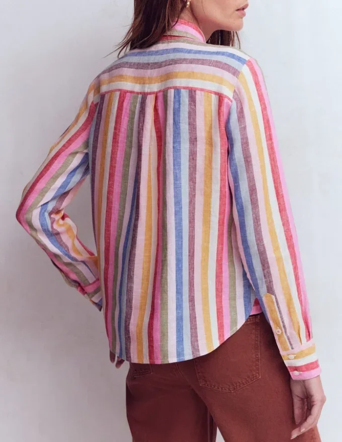 Sienna Linen Shirt Pink, Green, Purple Multi Sienna Linen Shirt Pink, Green, Purple Multi