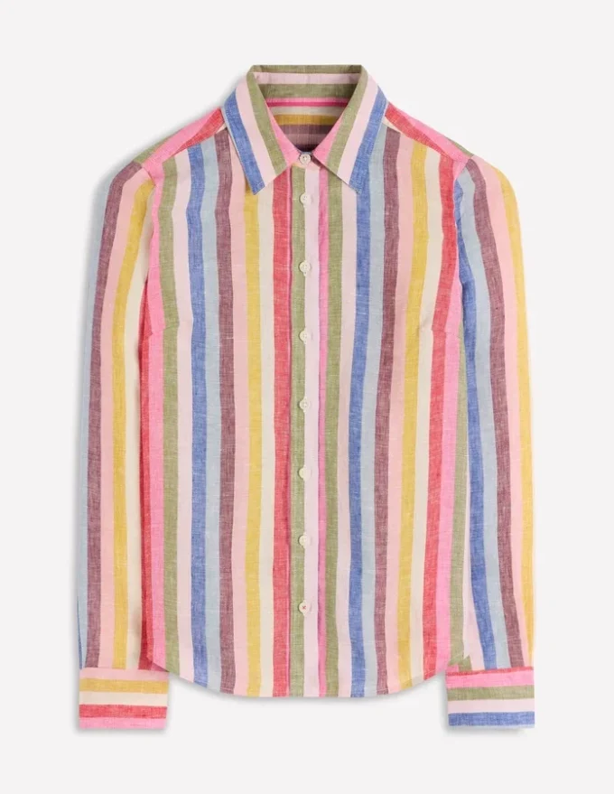 Sienna Linen Shirt Pink, Green, Purple Multi Sienna Linen Shirt Pink, Green, Purple Multi