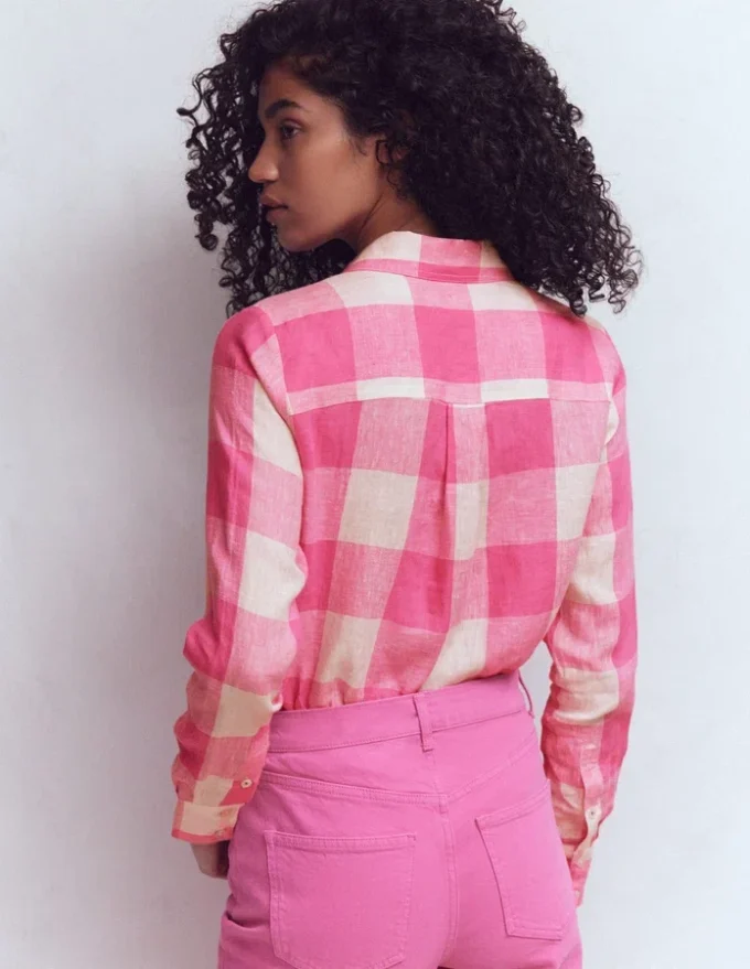 Sienna Linen Shirt Pink Punch Gingham Sienna Linen Shirt Pink Punch Gingham