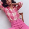 Sienna Linen Shirt Pink Punch Gingham Sienna Linen Shirt Pink Punch Gingham