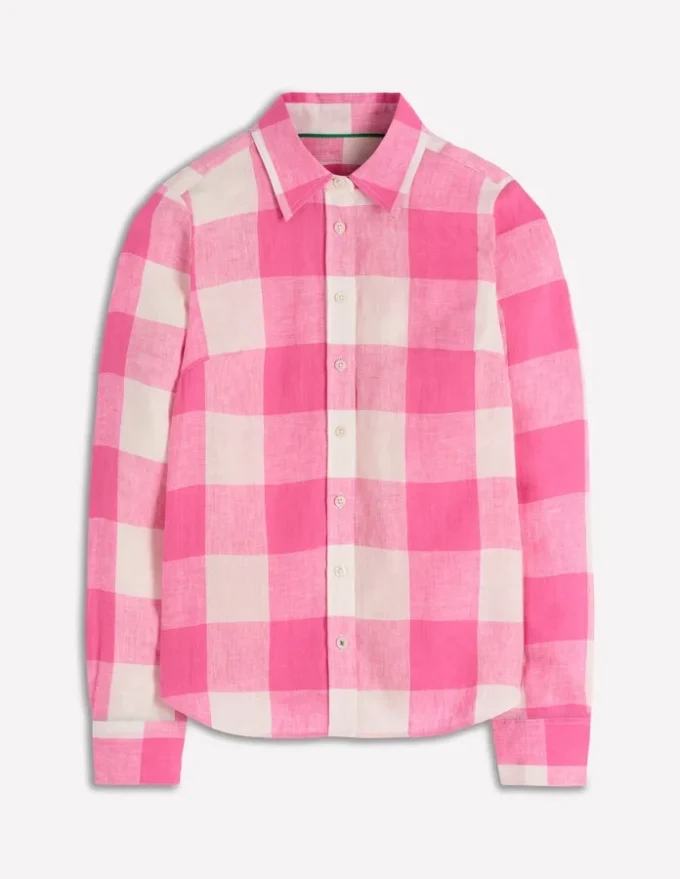Sienna Linen Shirt Pink Punch Gingham Sienna Linen Shirt Pink Punch Gingham