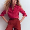 Sienna Linen Shirt Pomegranate Sienna Linen Shirt Pomegranate
