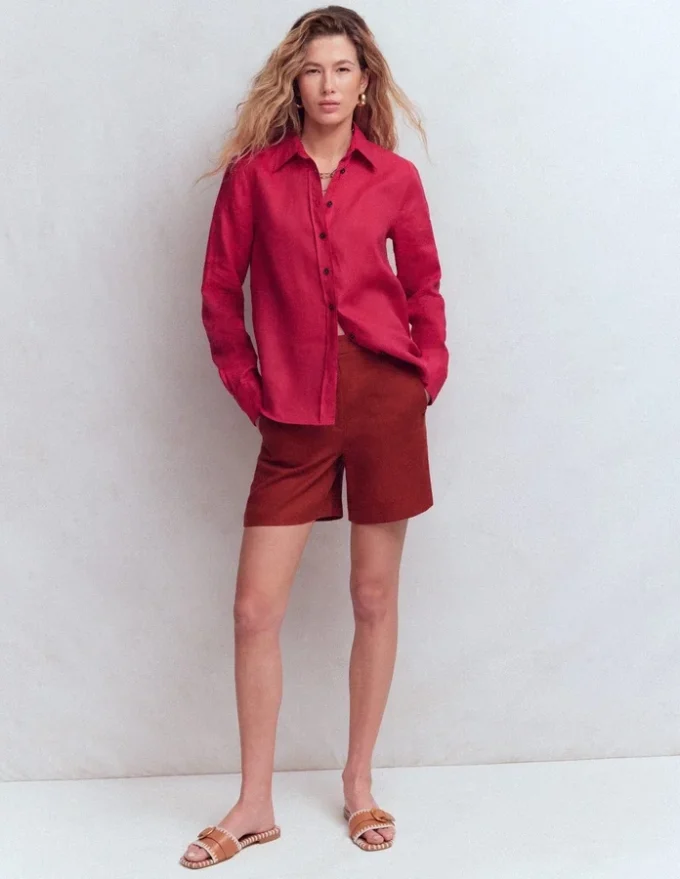 Sienna Linen Shirt Pomegranate Sienna Linen Shirt Pomegranate