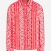 Sienna Linen Shirt Red, Ornate Floret Sienna Linen Shirt Red, Ornate Floret
