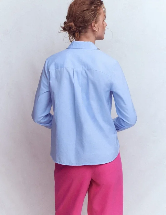 Sienna Trim Detail Shirt blue Oxford, Jewel Collar Sienna Trim Detail Shirt blue Oxford, Jewel Collar