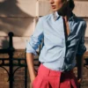 Sienna Trim Detail Shirt blue Oxford, Jewel Collar Sienna Trim Detail Shirt blue Oxford, Jewel Collar