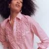 Sienna Trim Detail Shirt Ivory, Pink stripe Sienna Trim Detail Shirt Ivory, Pink stripe
