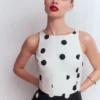 Silvia Boned Bodice Maxi Dress French Navy Painted Spaced Dot Silvia Boned Bodice Maxi Dress French Navy Painted Spaced Dot