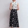 Silvia Boned Bodice Maxi Dress French Navy Painted Spaced Dot Silvia Boned Bodice Maxi Dress French Navy Painted Spaced Dot